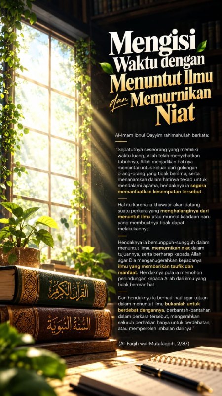 ❍ Mengisi Waktu dengan Menuntut Ilmu dan Memurnikan Niat