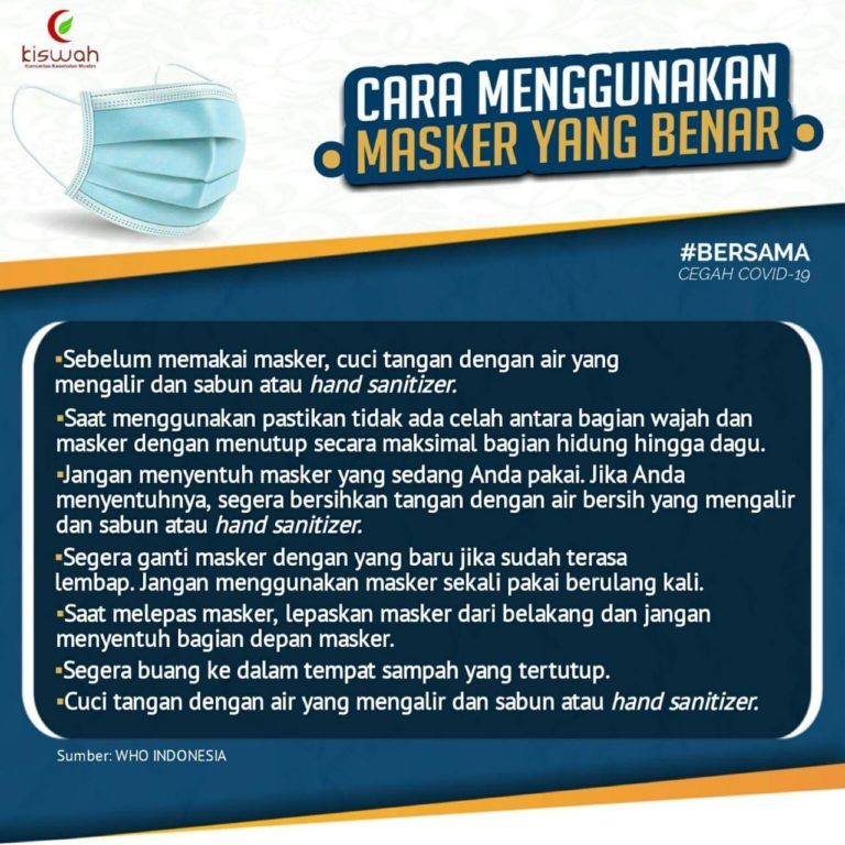 CARA MENGGUNAKAN MASKER YANG BENAR - Salafy Magelang